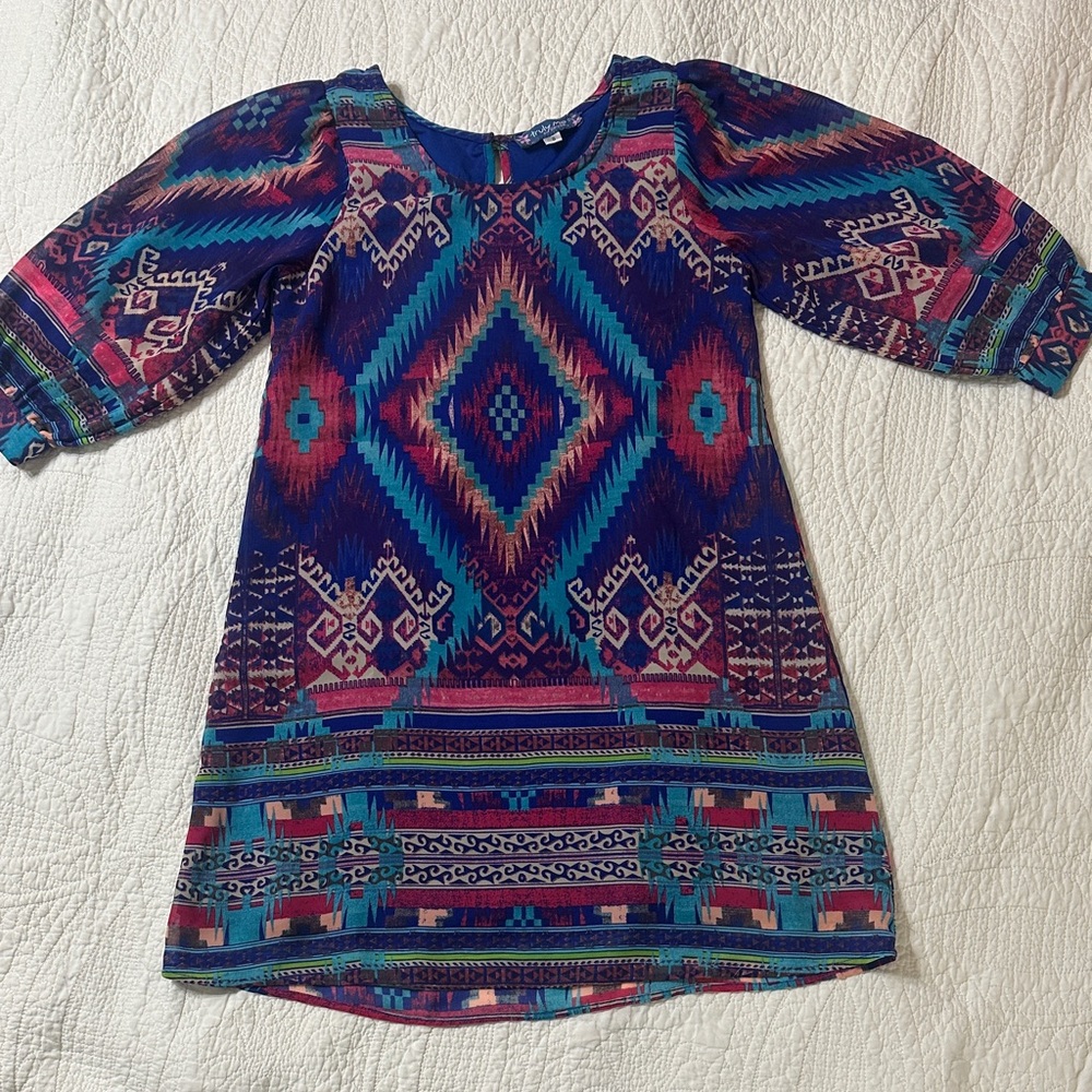 Colorful Geometric Pattern Dress